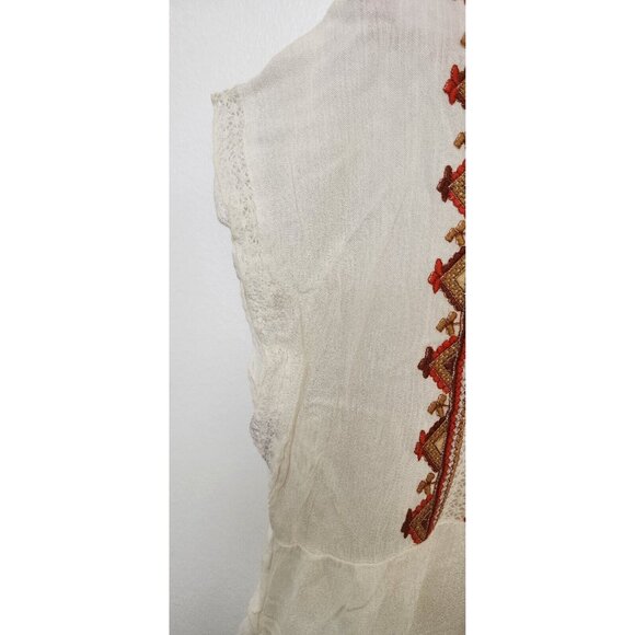 Free People Mini Dress Sunrise Wanderer Boho Tribal Pattern w/ Pockets Small - Picture 6 of 13